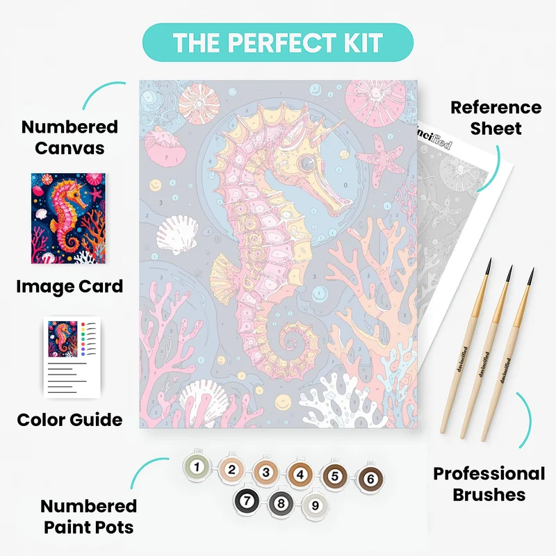 Vibrant Seahorse Ocean Adventure - Paint by Numbers Kit