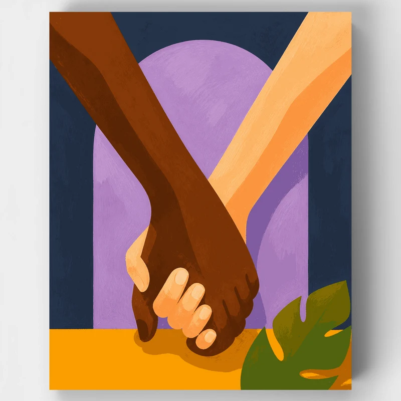 Hands Held Together - Paint by Numbers Kit