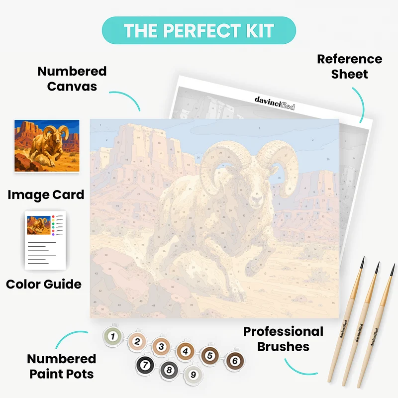Desert Ram Charge - Paint by Numbers Kit