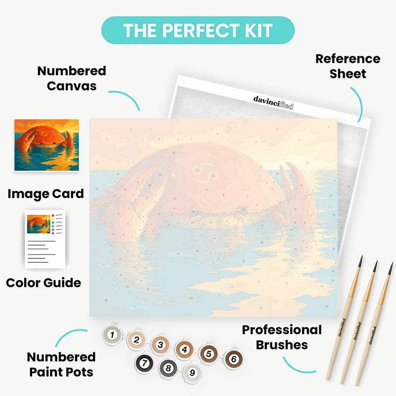 Cancer Zodiac Crab - Paint by Numbers Kit