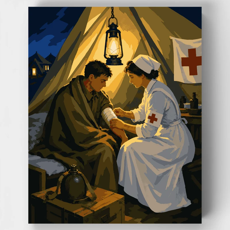 Wartime Field Nurse - Paint by Numbers Kit