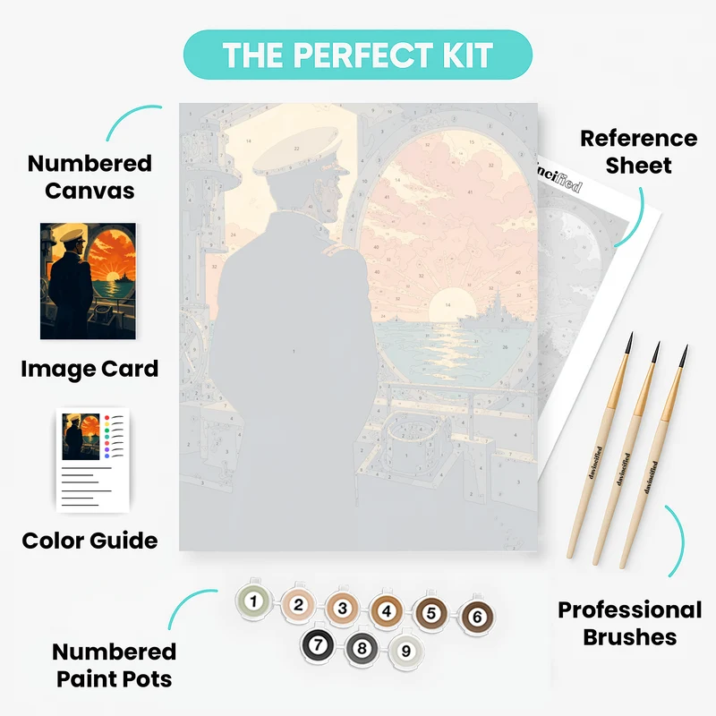 Naval Officer at Sunset - Paint by Numbers Kit