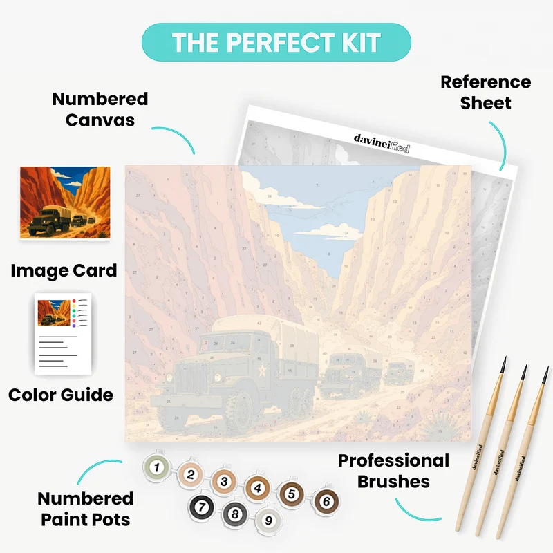 Desert Canyon Convoy - Paint by Numbers Kit