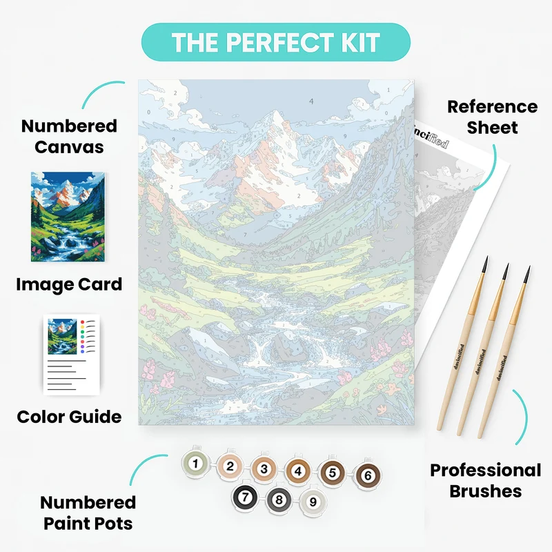Mountain Valley Stream - Paint by Numbers Kit