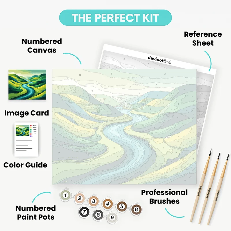 Rolling Hills River Valley - Paint by Numbers Kit