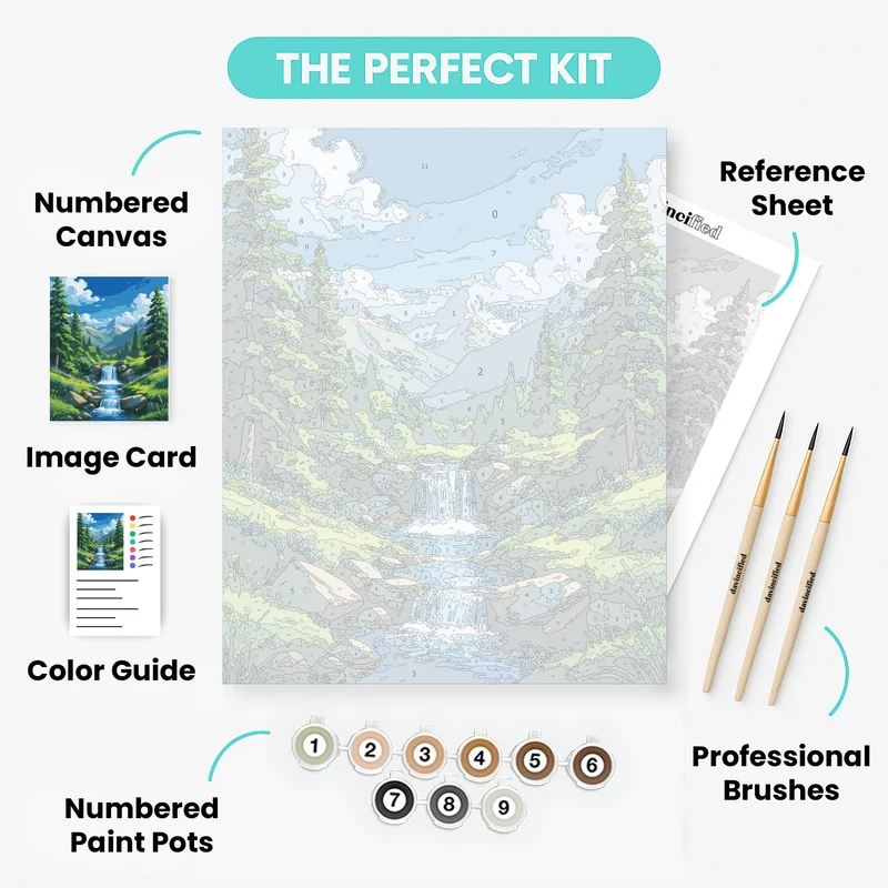 Mountain Stream Paradise - Paint by Numbers Kit
