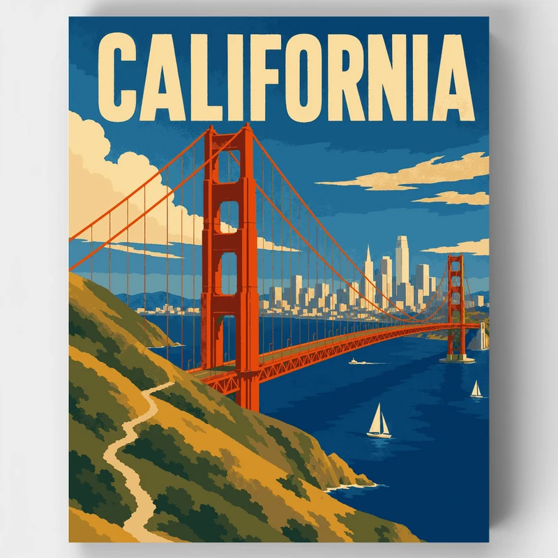 Golden Gate Vista - Paint by Numbers Kit