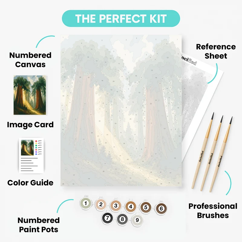 Giant Redwoods Light - Paint by Numbers Kit