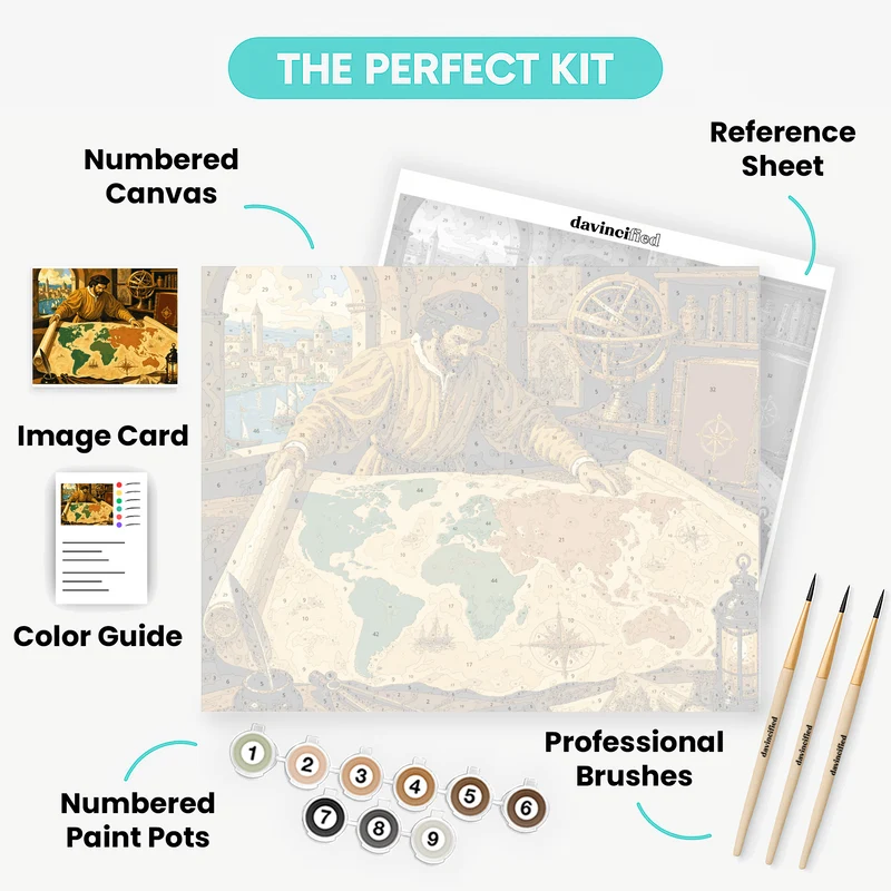 Explorer's World Map - Paint by Numbers Kit