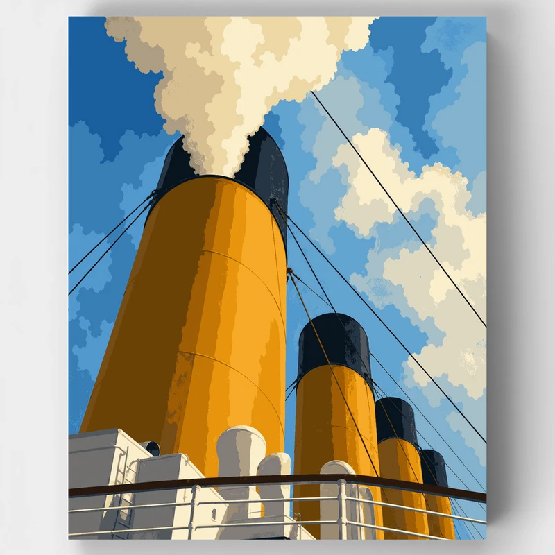 Titanic Funnels Rising - Paint by Numbers Kit