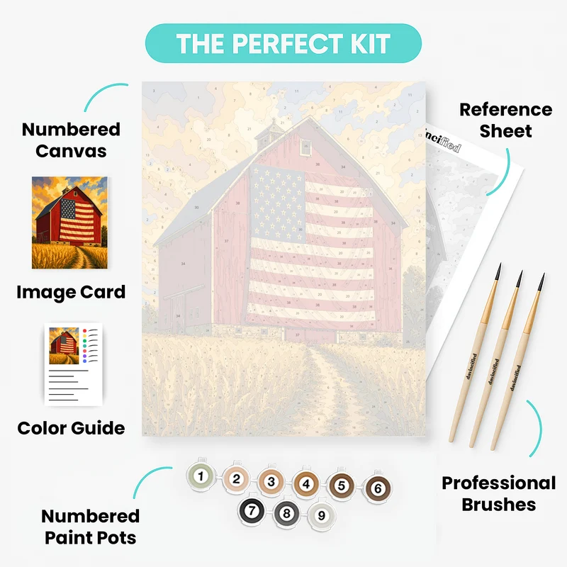 Barn Flag at Harvest - Paint by Numbers Kit