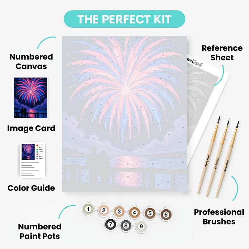 Fireworks Over Water - Paint by Numbers Kit