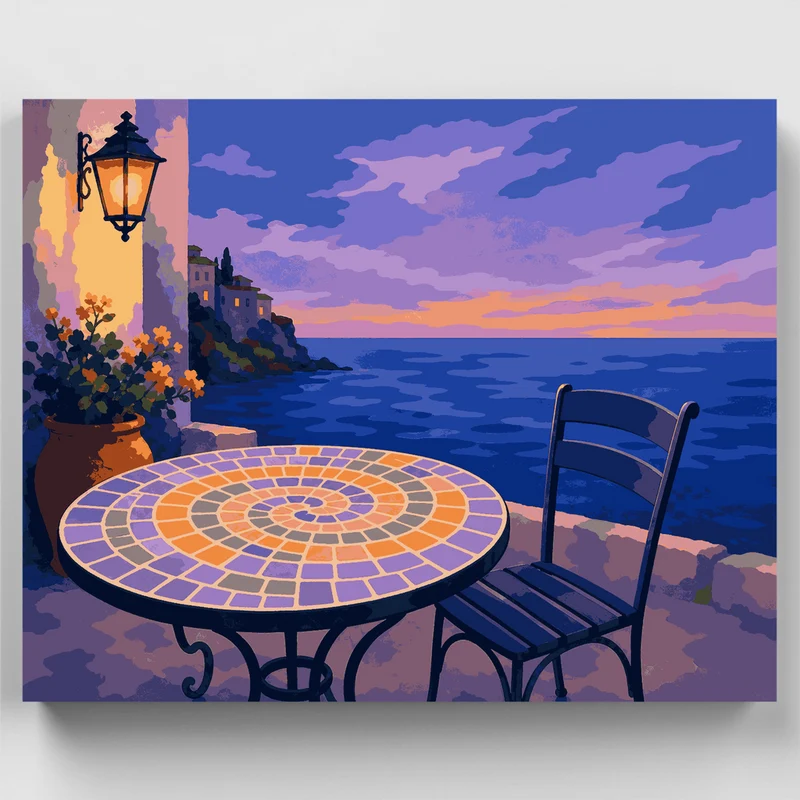 Coastal Mosaic Terrace - Paint by Numbers Kit