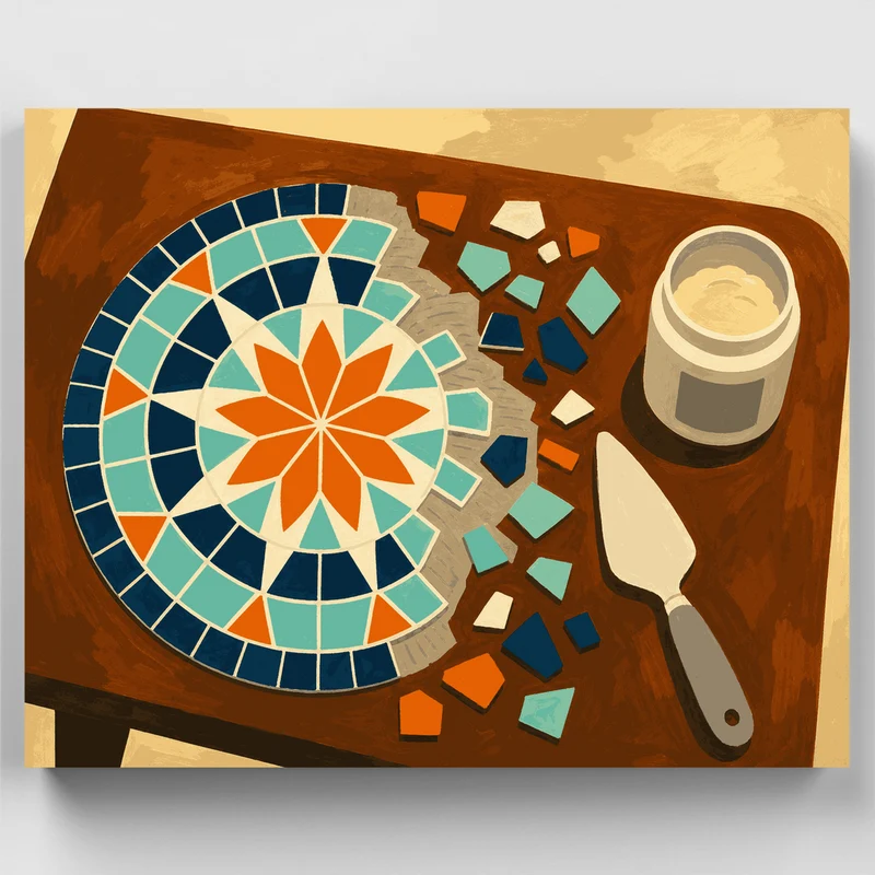 Floral Mosaic Tile - Paint by Numbers Kit