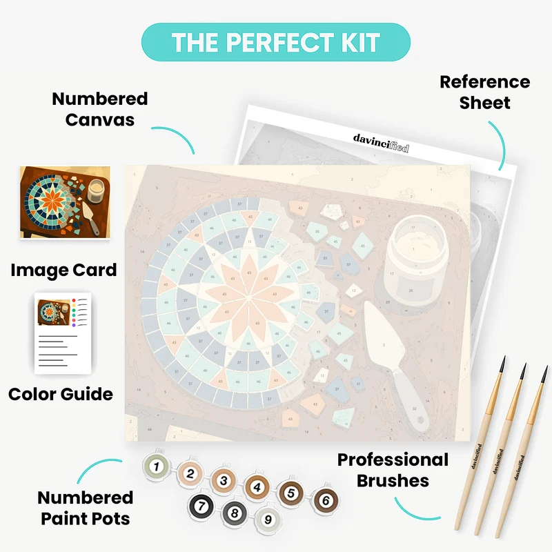 Floral Mosaic Tile - Paint by Numbers Kit
