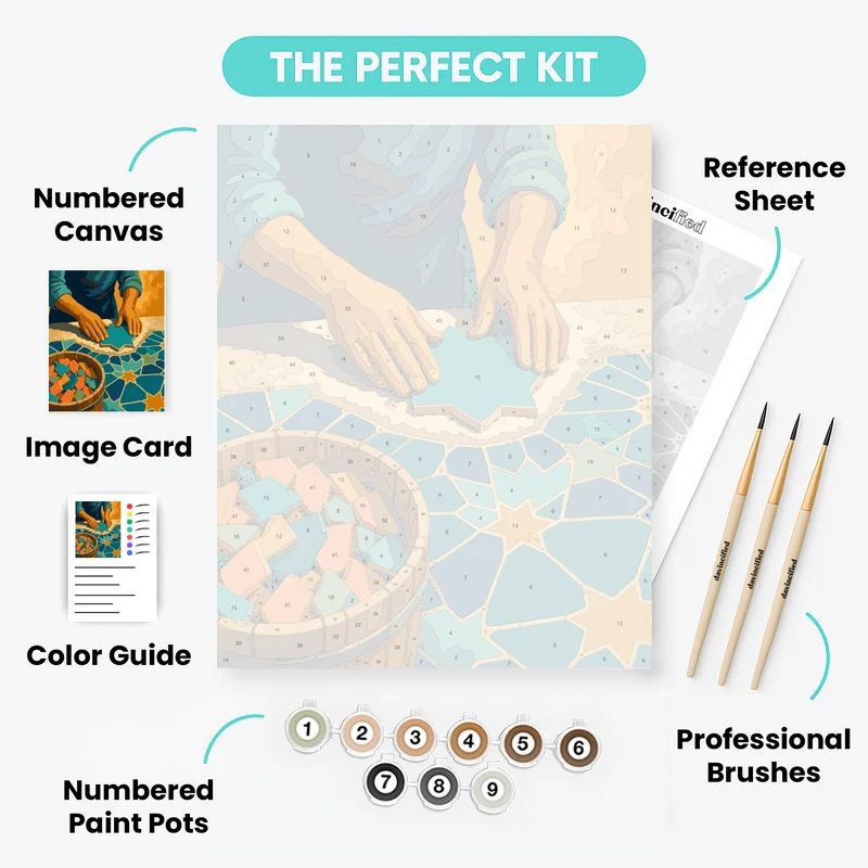 Zellige Tile Craft - Paint by Numbers Kit