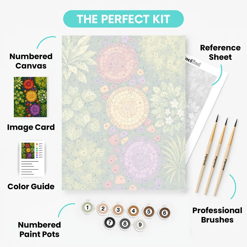 Garden Mosaic Circles - Paint by Numbers Kit