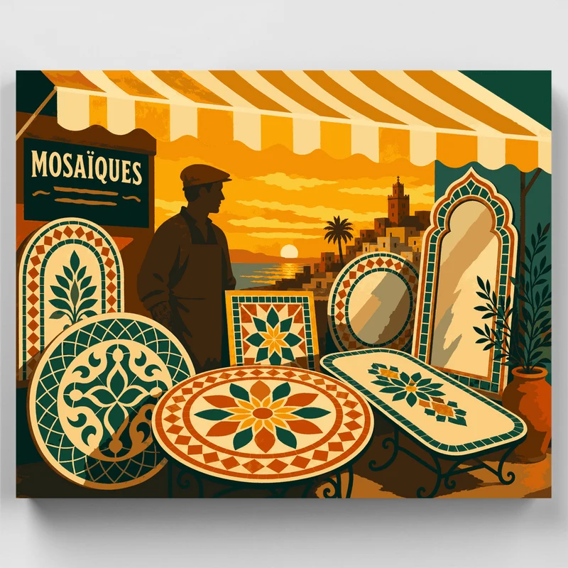 Mosaic Market Sunset - Paint by Numbers Kit