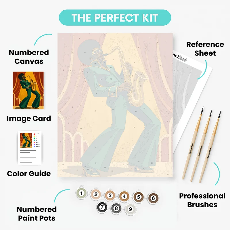 Funky Sax Player - Paint by Numbers Kit