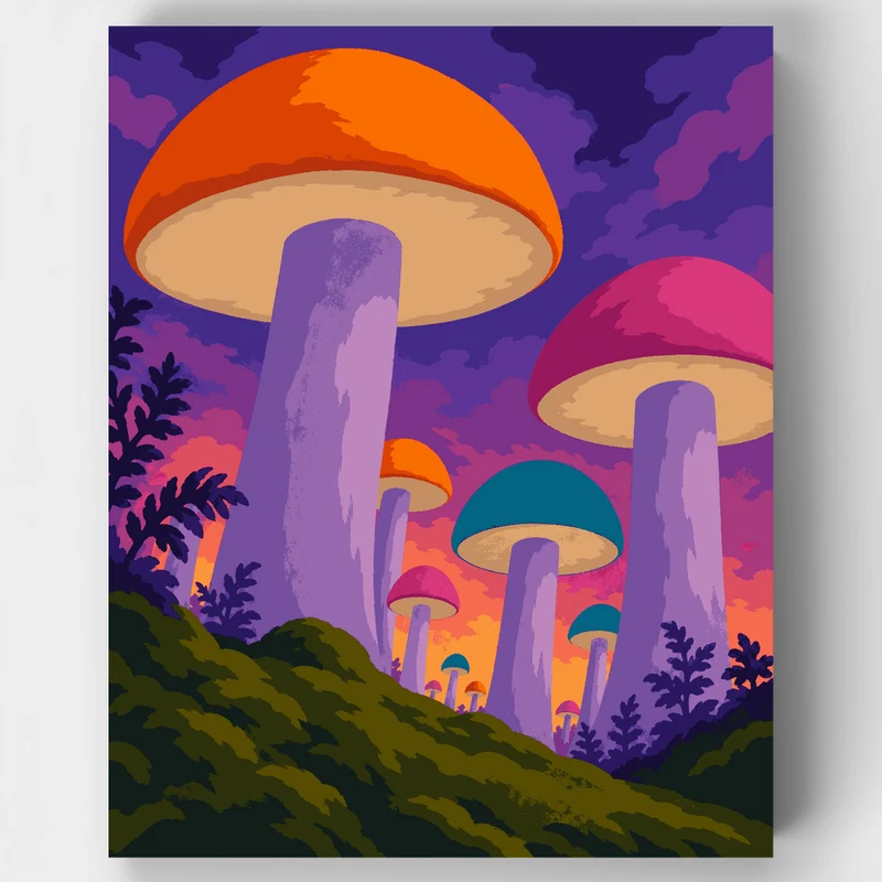 Giant Mushroom Forest - Paint by Numbers Kit