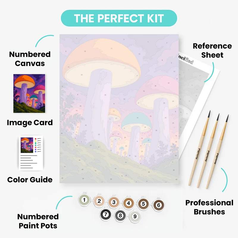 Giant Mushroom Forest - Paint by Numbers Kit