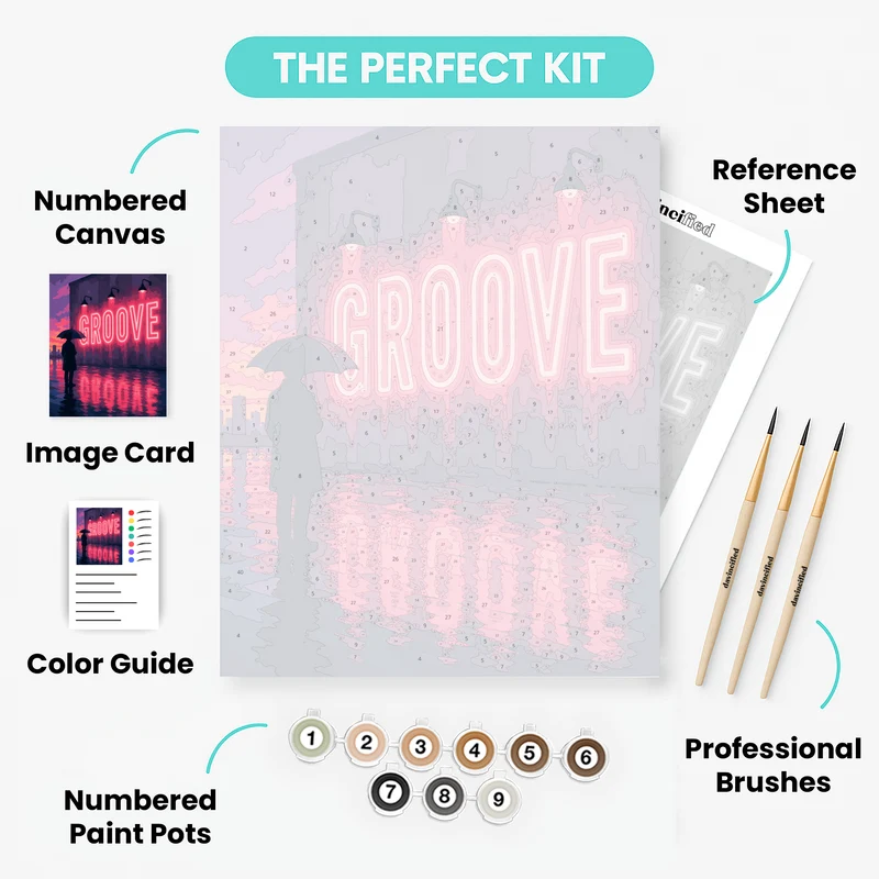 Neon Groove Wall - Paint by Numbers Kit