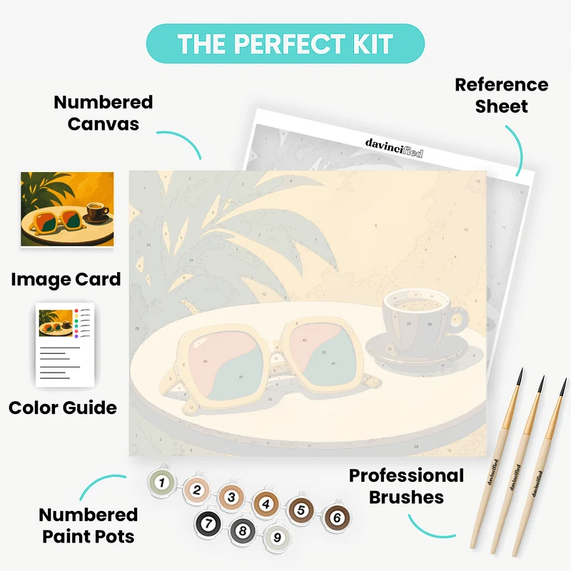 Retro Cafe Table - Paint by Numbers Kit