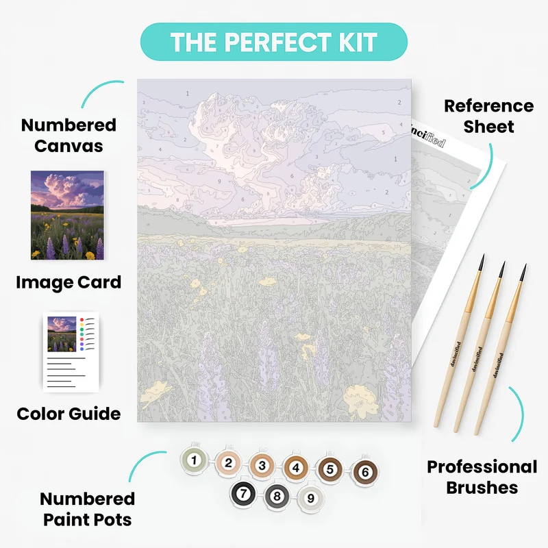 Wildflower Meadow at Sunset - Paint by Numbers Kit