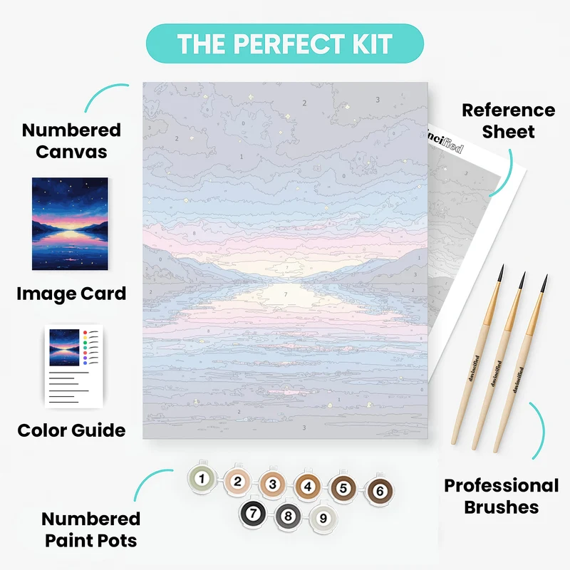 Starry Night Lake Reflection - Paint by Numbers Kit