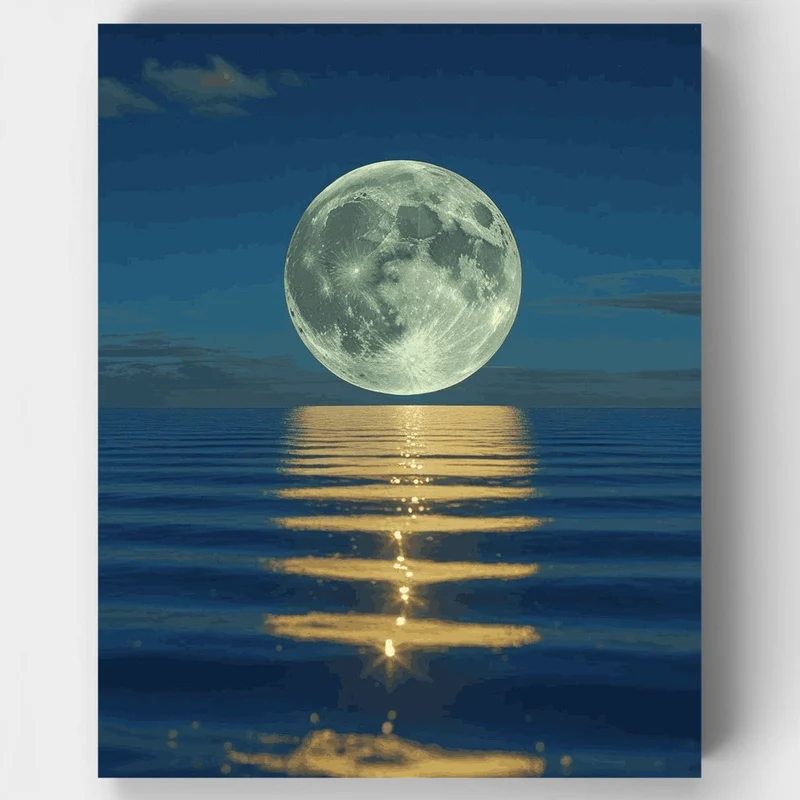 Moonlit Ocean Reflection - Paint by Numbers Kit