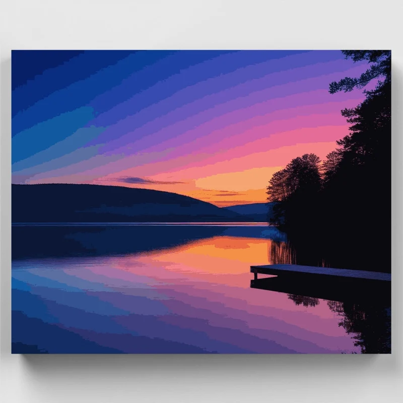 Serene Lake Sunset - Paint by Numbers Kit