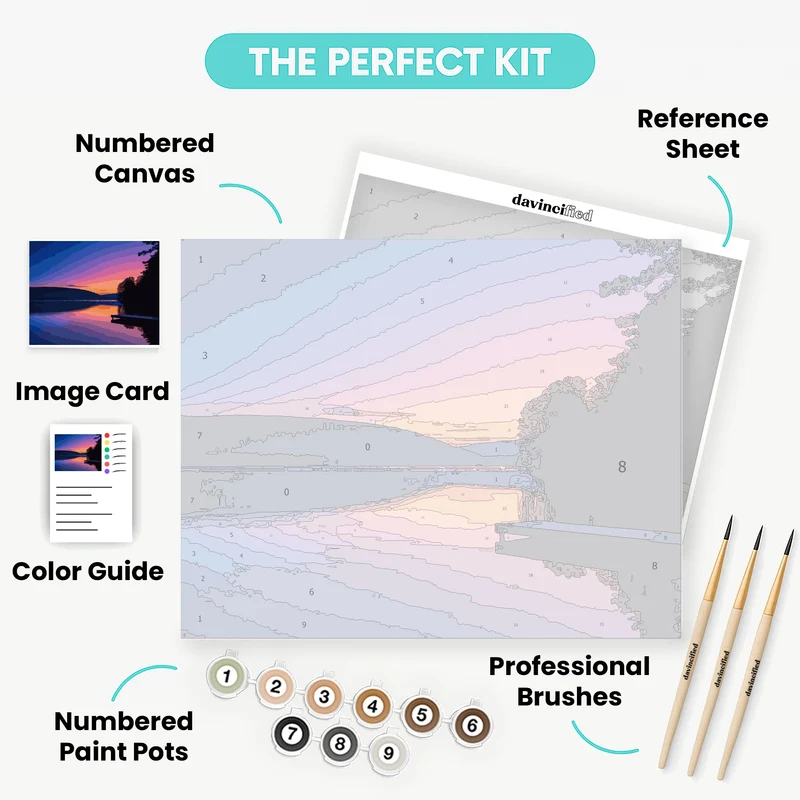 Serene Lake Sunset - Paint by Numbers Kit