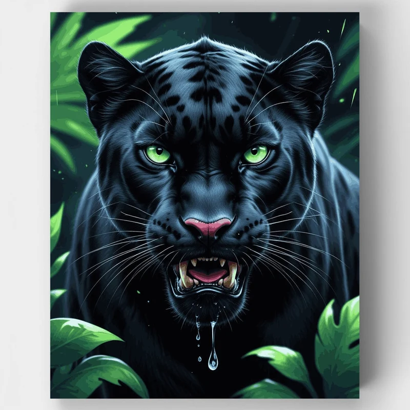 Black Panther in Jungle - Paint by Numbers Kit