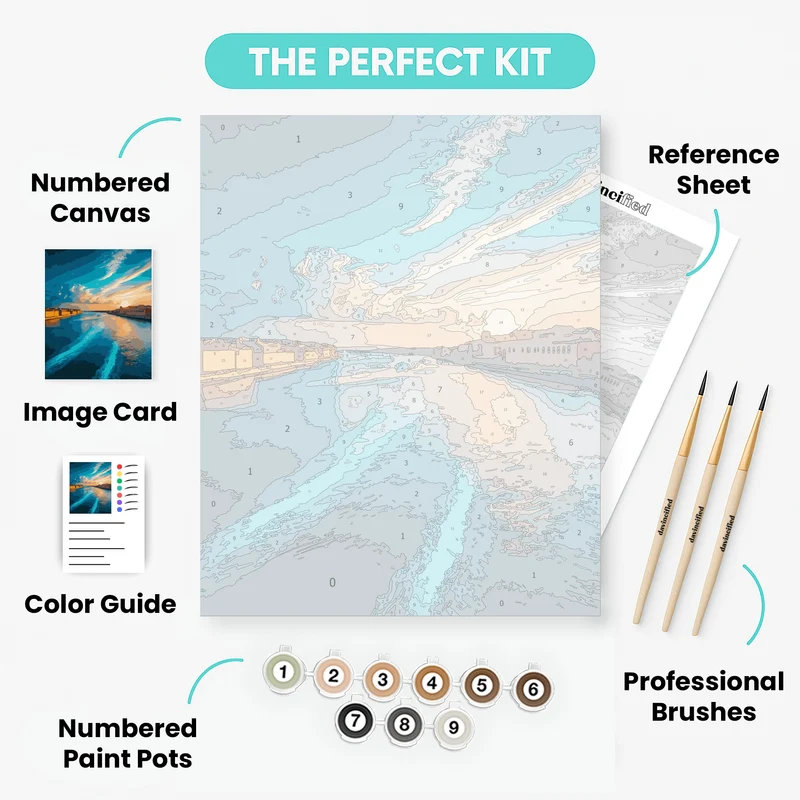 Mediterranean Harbor Sunset - Paint by Numbers Kit