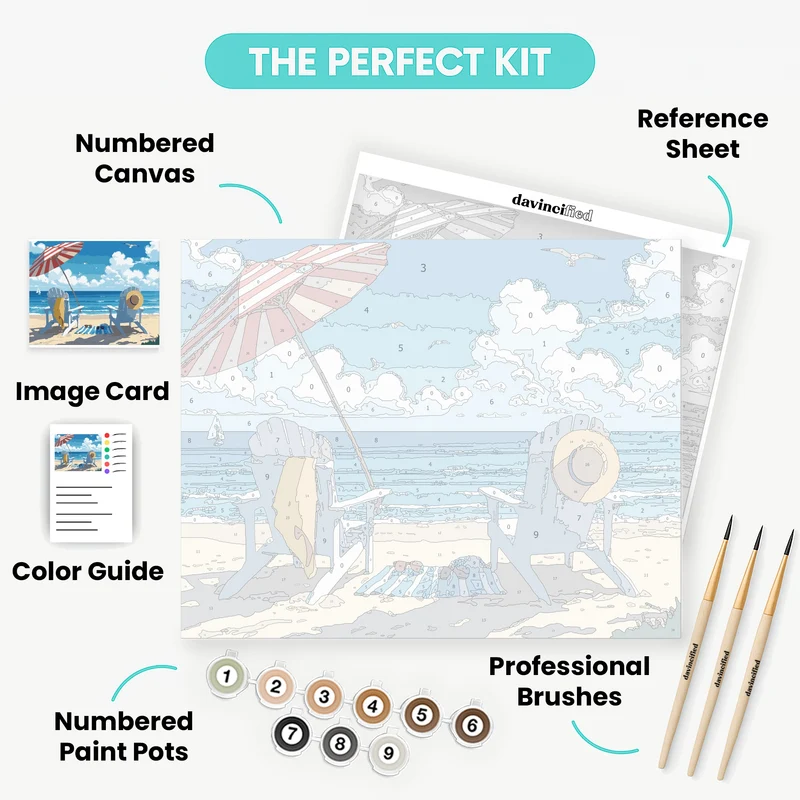 Seaside Relaxation Beach Chairs - Paint by Numbers Kit