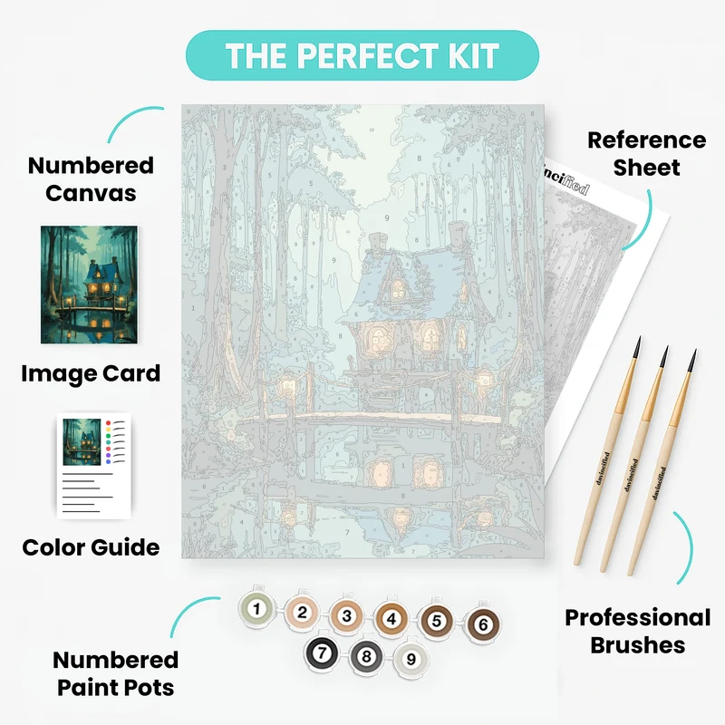 Enchanted Forest Cottage - Paint by Numbers Kit