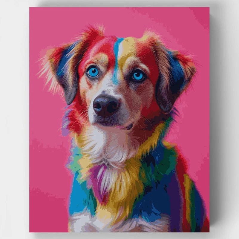 Colorful Dog Portrait - Paint by Numbers Kit