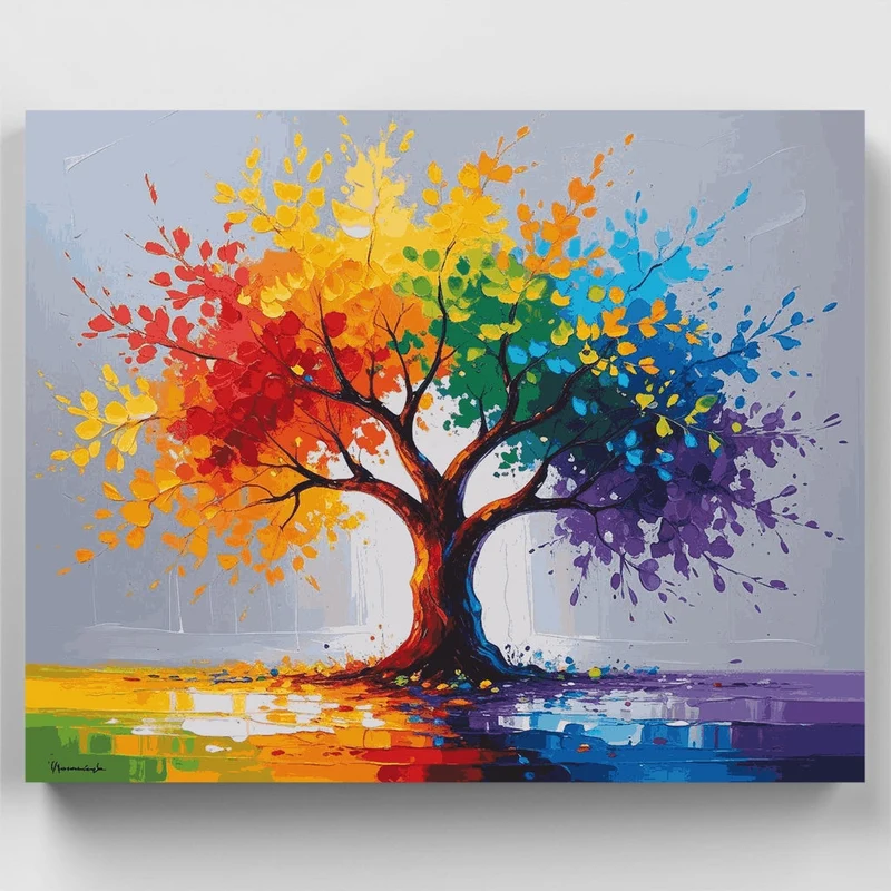 Rainbow Tree - Paint by Numbers Kit