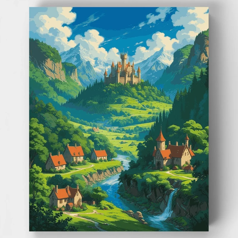 Fairy Tale Castle Valley - Paint by Numbers Kit