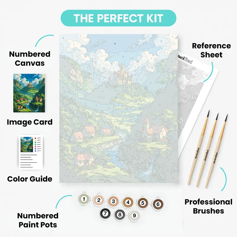 Fairy Tale Castle Valley - Paint by Numbers Kit