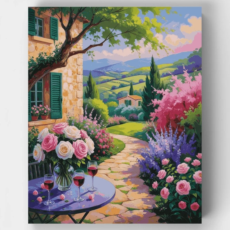 Tuscan Garden Terrace - Paint by Numbers Kit
