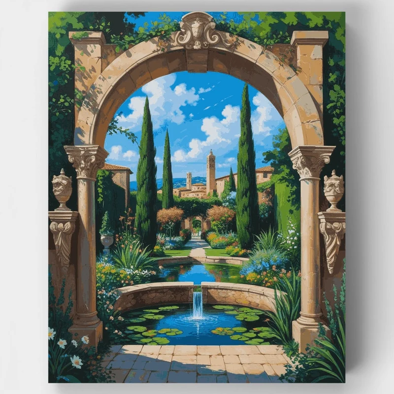 Mediterranean Garden Archway - Paint by Numbers Kit