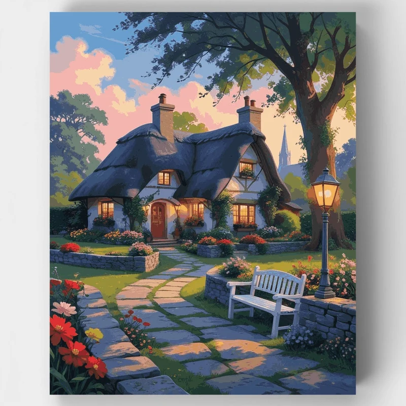 English Cottage Garden Paradise - Paint by Numbers Kit