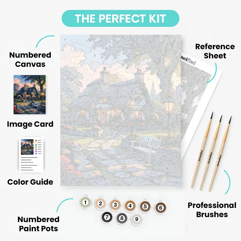 English Cottage Garden Paradise - Paint by Numbers Kit