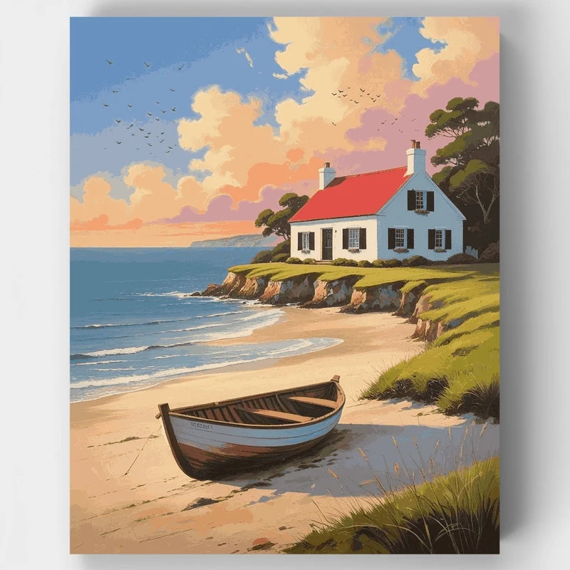 Coastal Cottage Paradise - Paint by Numbers Kit