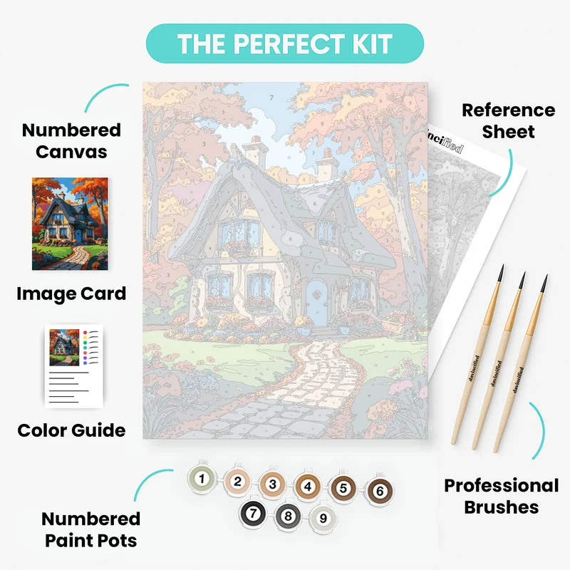 Autumn Cottage Garden - Paint by Numbers Kit