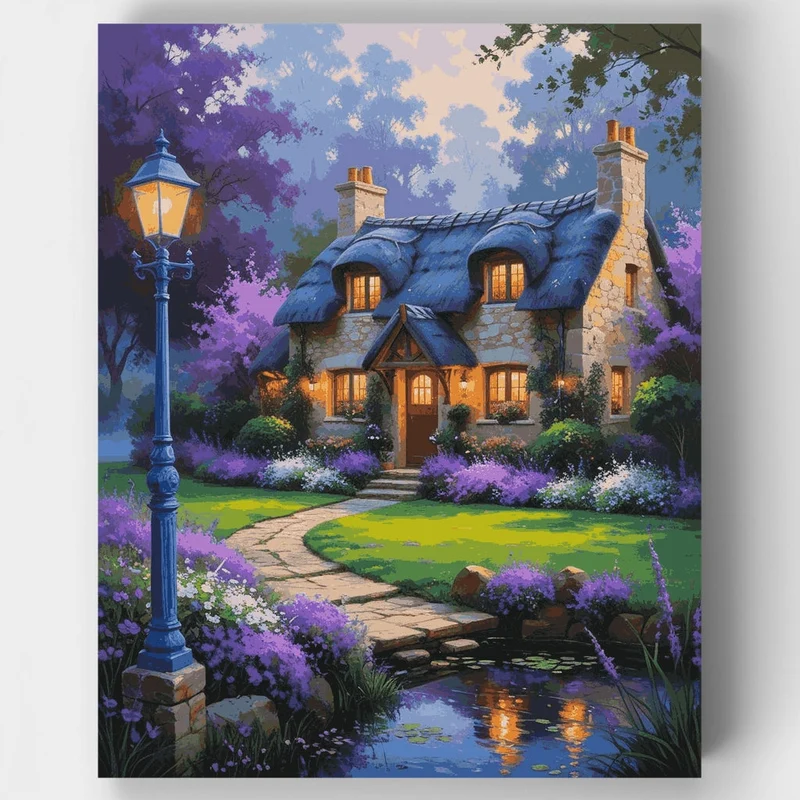 Enchanted Cottage Evening - Paint by Numbers Kit