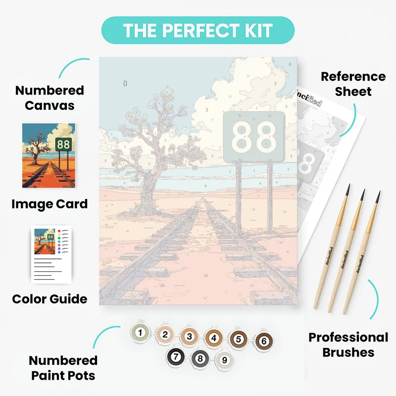 Desert Railway Journey - Paint by Numbers Kit