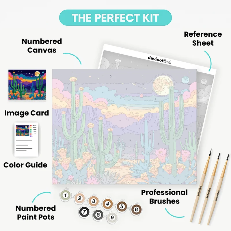 Desert Cactus Paradise - Paint by Numbers Kit