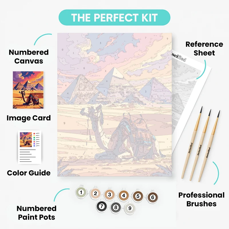 Camel Journey Through Ancient Egypt - Paint by Numbers Kit